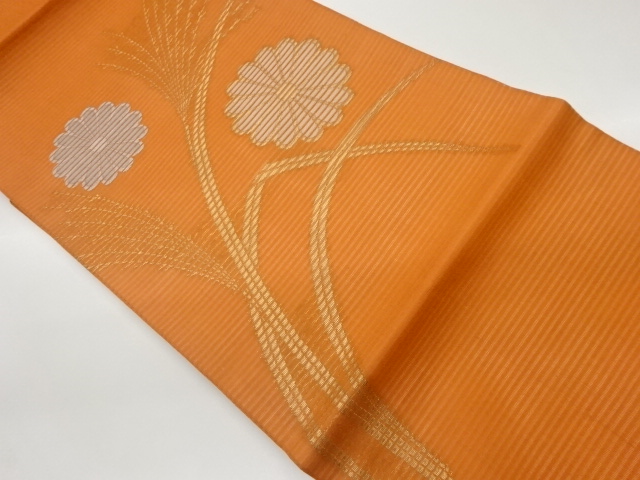 JAPANESE NAGOYA OBI FOR SUMMER / WOVEN KIKU